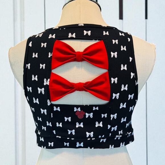 Torrid 3 (3X 22/24) Disney Minnie Mouse Bow Back Sports Gym Wireless Bra V-Neck - Picture 3 of 3
